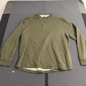 BC‎ Clothing Heritage Mens XL Olive Green Sherpa Lined Waffle Knit 1/4 Pullover
